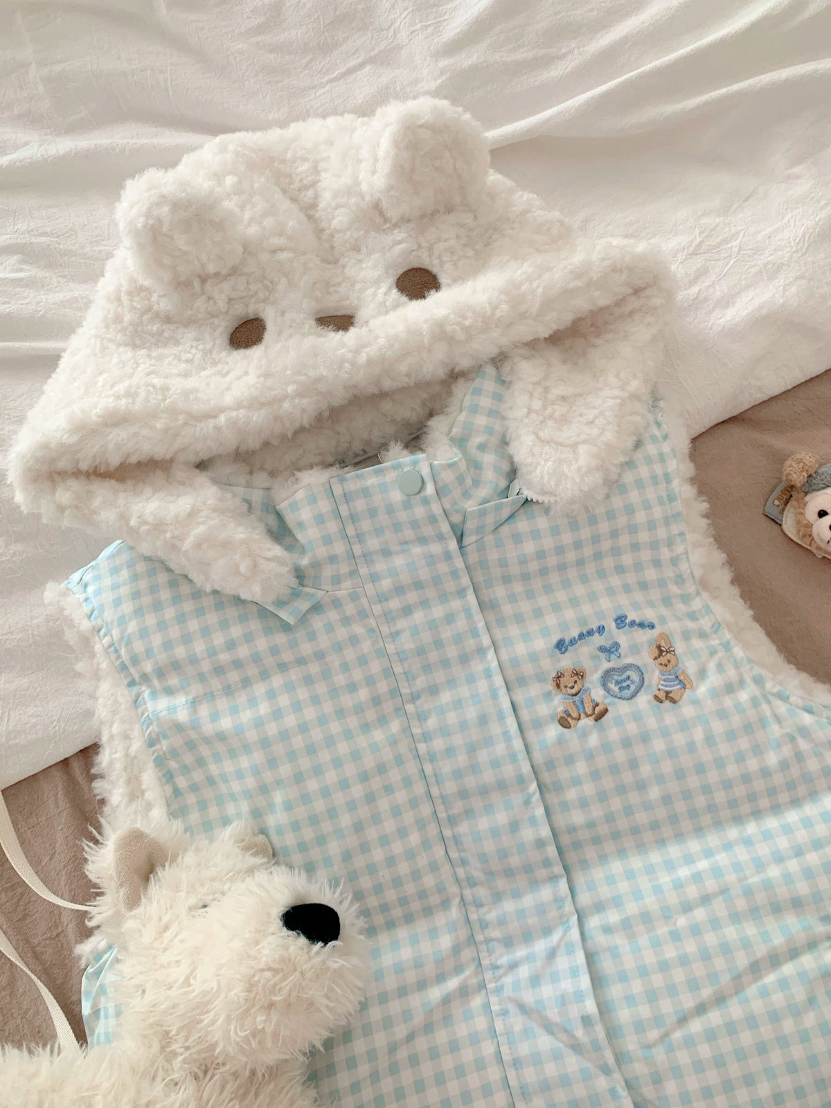 Blurred Bear - Reversible Hooded Padded Vest vest Blurred Bear