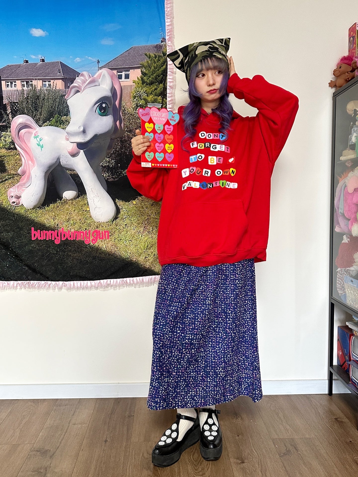 bunnybunnygun - Harajuku Red Fleece Hoodie hoodie bunnybunnygun