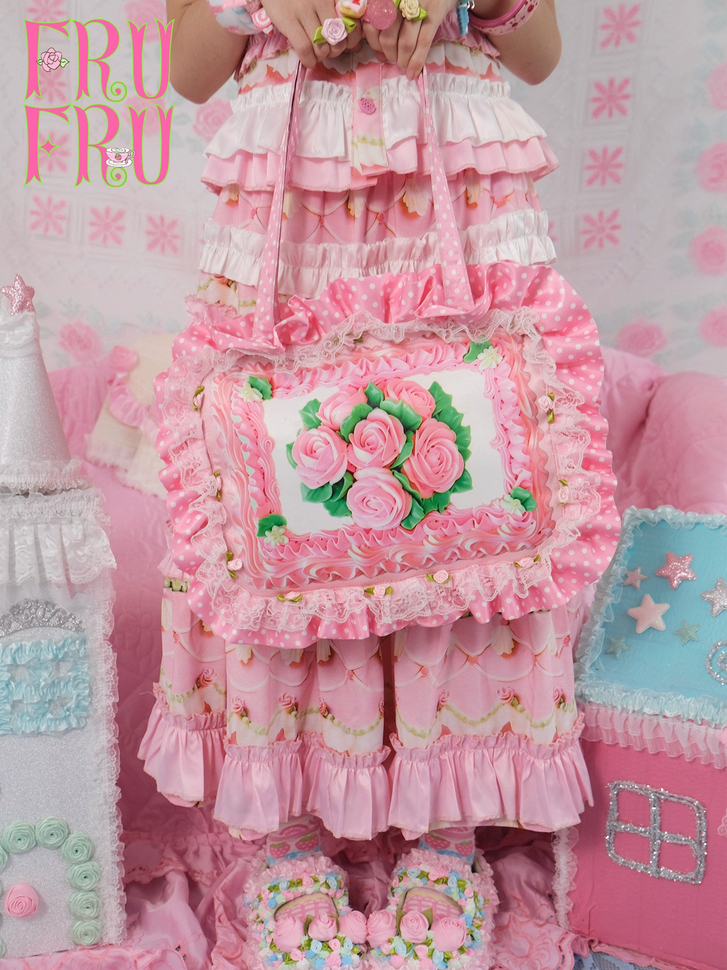 frufru - Vintage Rose Cake Shoulder Bag bag frufru