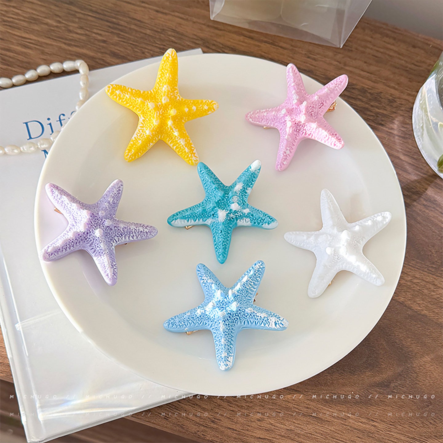 Starfish Resin Hair Clip hair clip none All 6pcs