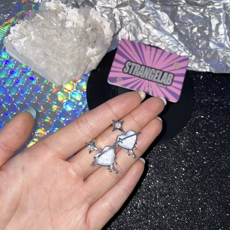 Strangelab - Y2K Melted Heart Earrings earrings strangelab