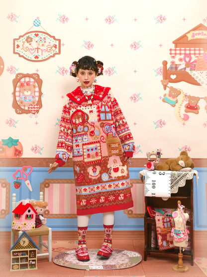 Lutra Jump - Decora Faux Fur Sailor Knit Dress dress Lutra Jump