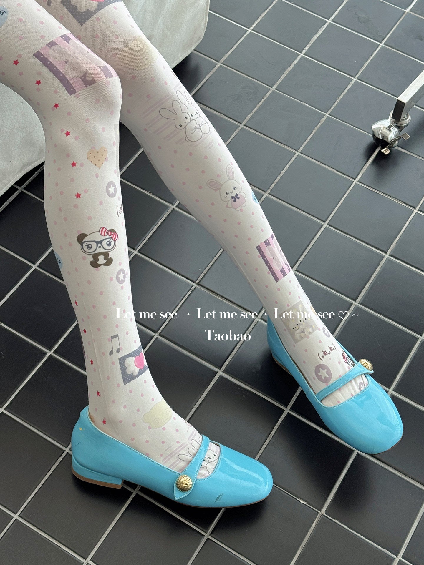 LET ME SEE - Cute Cartoon Printed Tights tights let me see