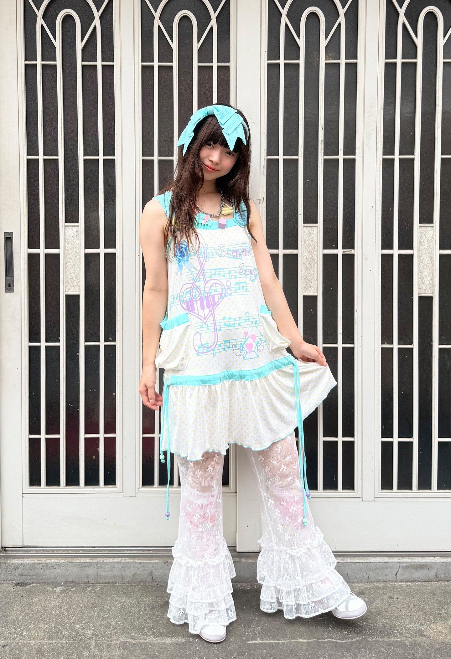frufru - Mint Green Y2K Print Tank Dress dress frufru