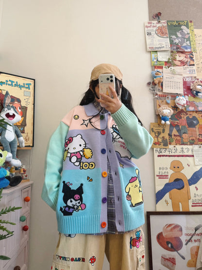 BIBULU - Kidcore Cartoon Embroidered Cardigan cardigan BIBULU