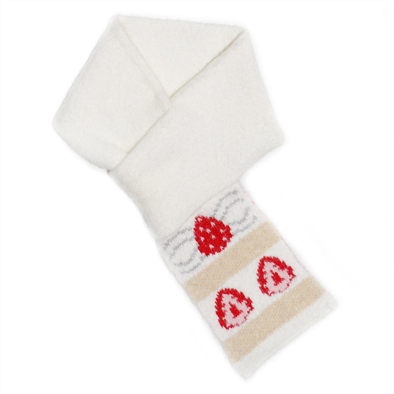 daytoday everyday institute - Strawberry Cake Knit Scarf scarf daytoday everyday institute Cream Strawberry