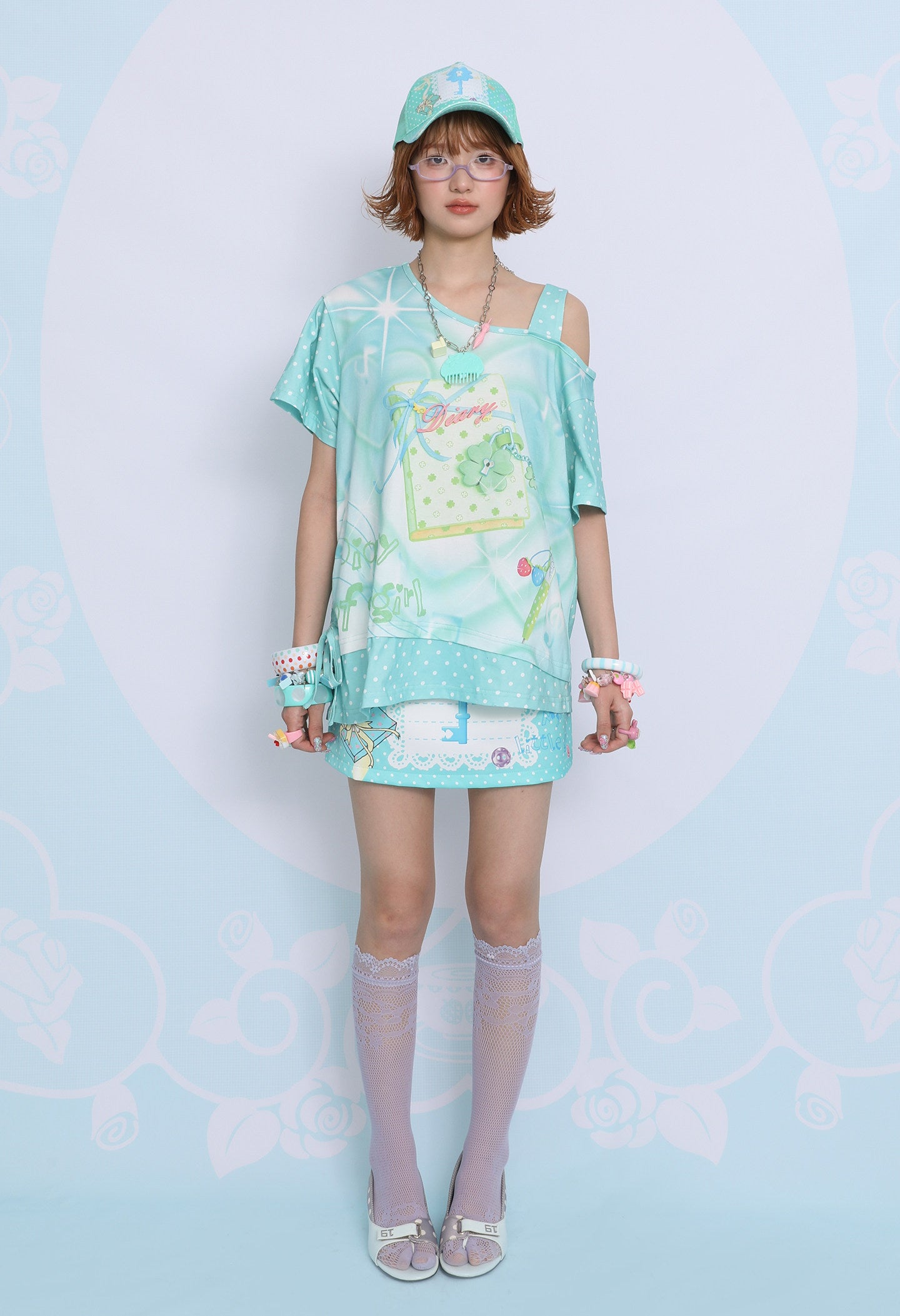 frufru - Lucky Clover Mint Green Oversized Tee tshirt frufru