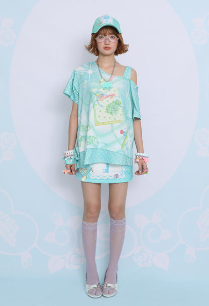 frufru - Lucky Clover Mint Green Oversized Tee tshirt frufru
