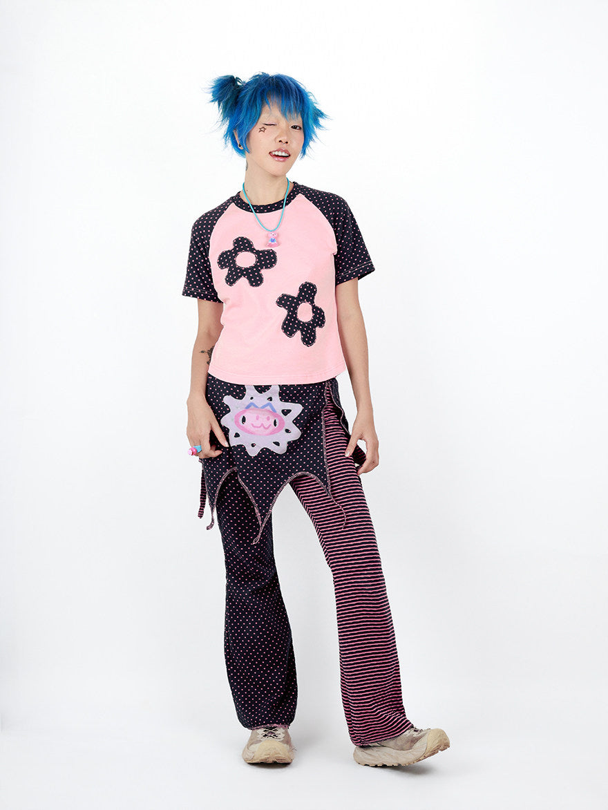 Nihonkids - 90s Floral Polka Dot Raglan Tee tshirt NIHON KIDS