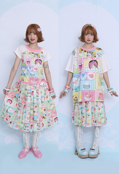 frufru - Cute Cake Print Cotton Tee tshirt frufru