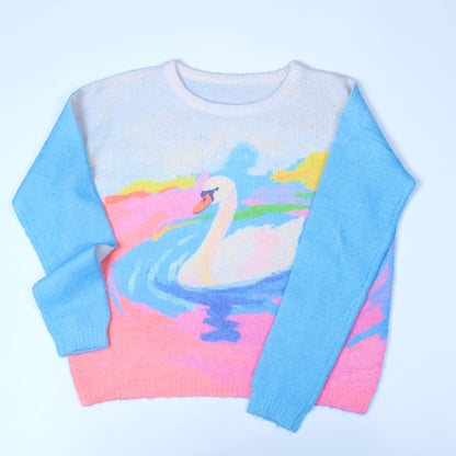 MeowMeow Bug - Kawaii Swan Mohair Knit Sweater sweater MeowMeow Bug