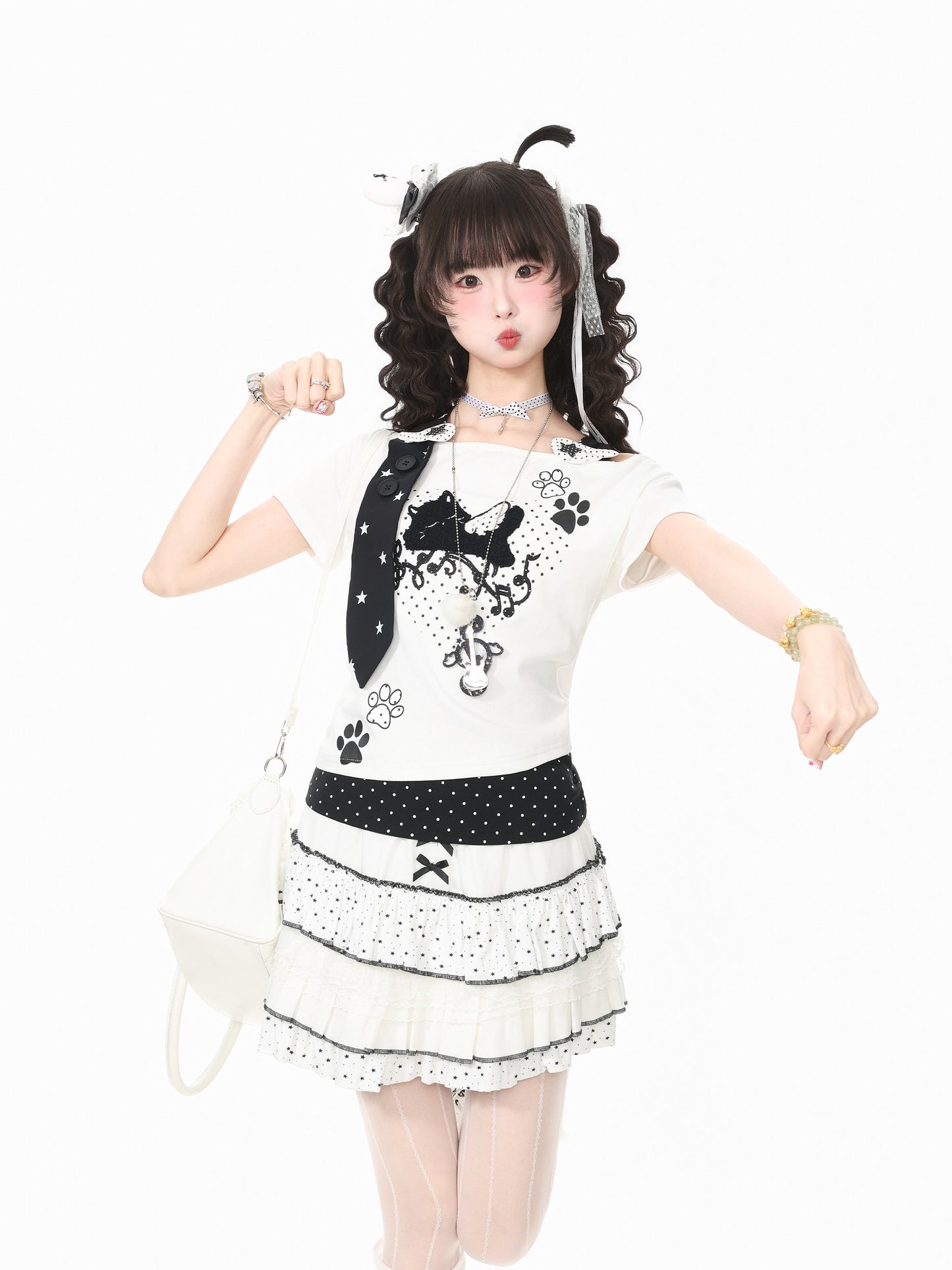 Languid Park - Polka Dot Short Sleeve Top tshirt Languid Park