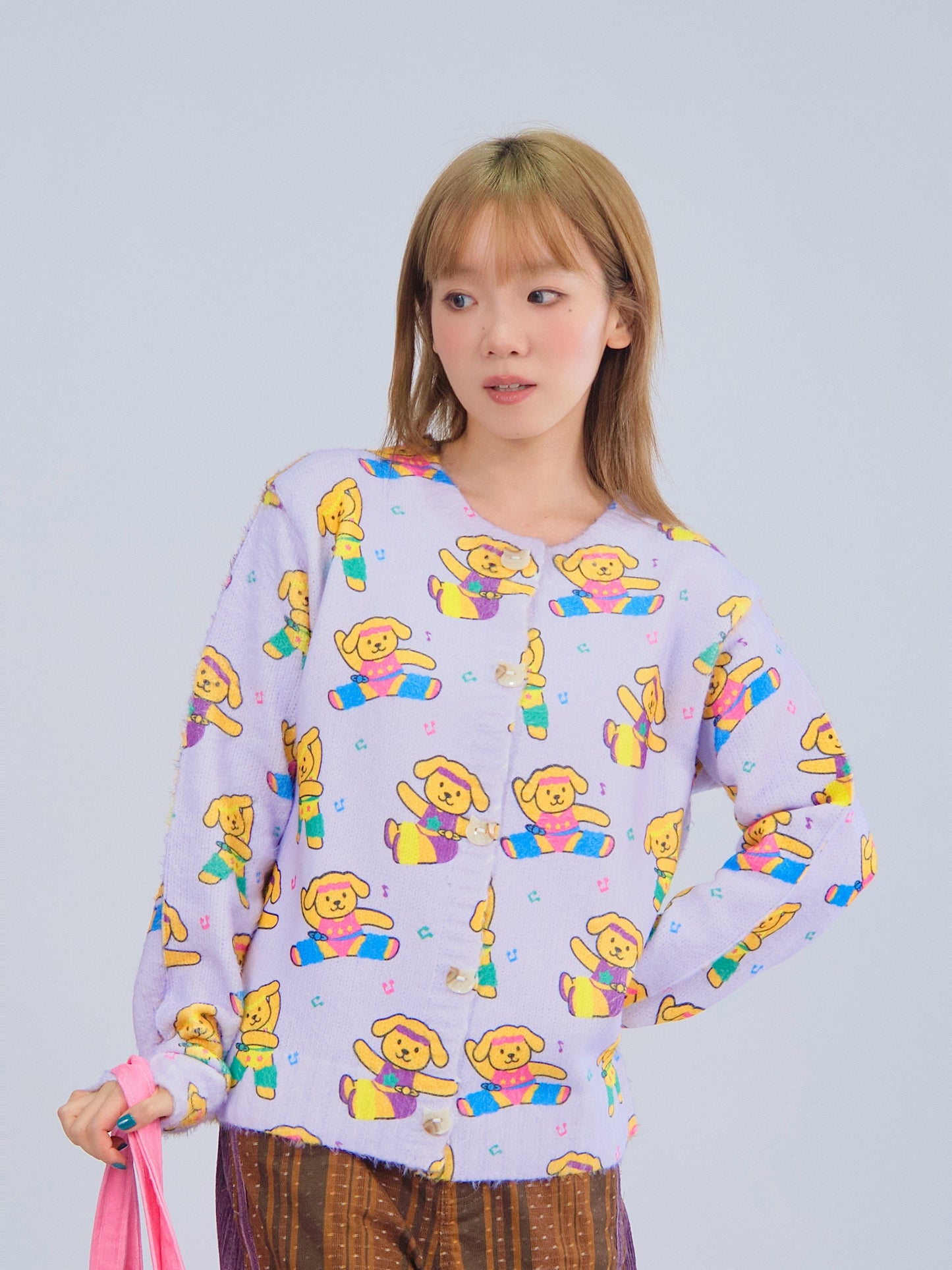 MeowMeow Bug - Kawaii Gym Dog Knit Cardigan