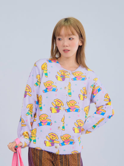 MeowMeow Bug - Kawaii Gym Dog Knit Cardigan