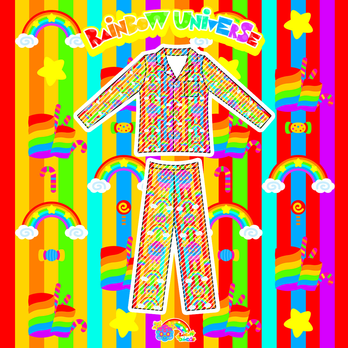 Rainbow Universe RUX - Decora Kei Pajama Set pajama Rainbow Universe RUX M