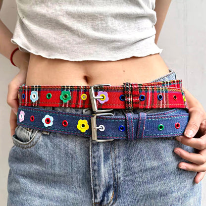 Kiwi Store - Y2K Colorful Plaid Denim Belt belt kiwi store