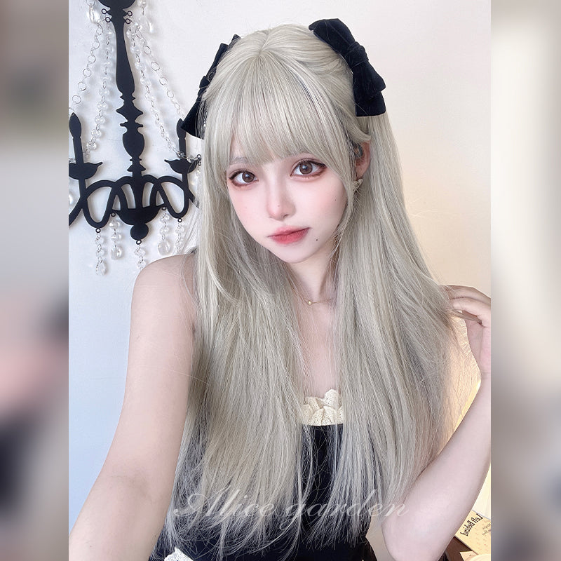 Alice Garden - Kawaii Milk Grey Long Straight Wig wig Alice Garden