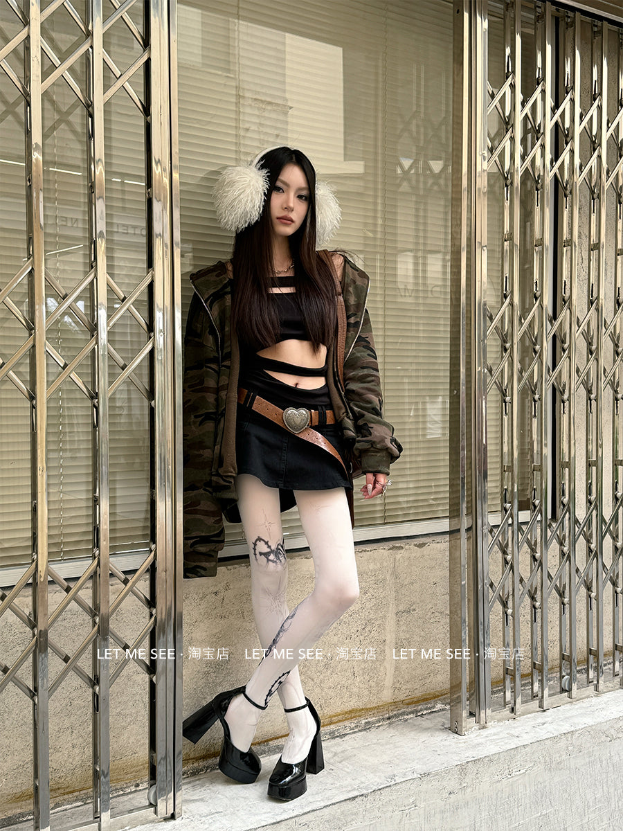 LET ME SEE Original Printed Tights | Punk Girl Pantyhose tights let me see