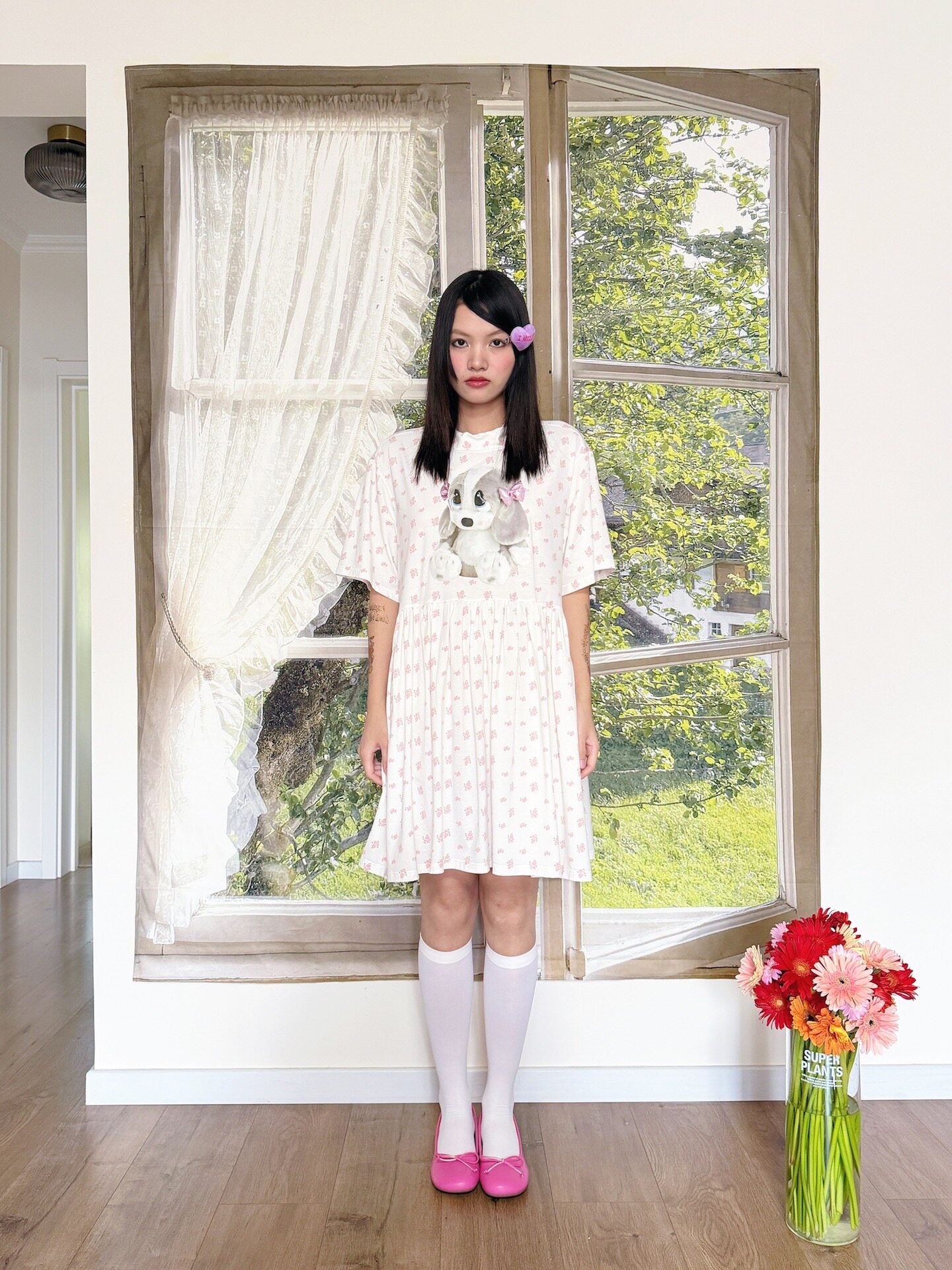 bunnybunnygun - Floral Oversized Dress dress bunnybunnygun