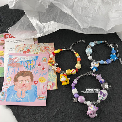 DuoXi - Decora Kei Candy Kitty Beaded Bracelet Colorful Cute bracelet DuoXi