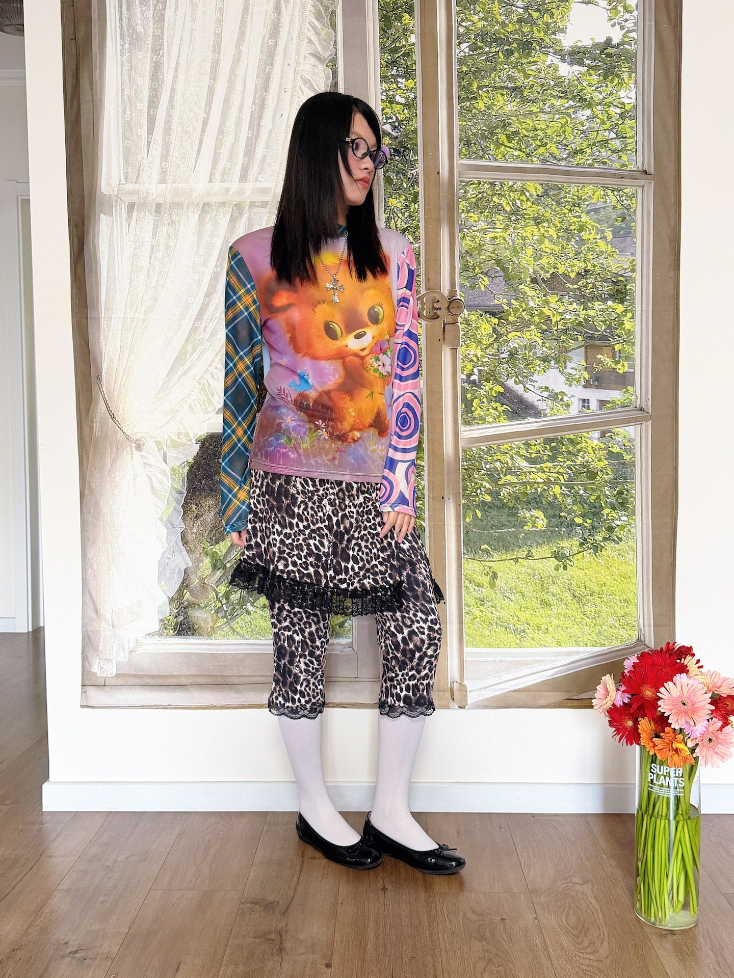 bunnybunnygun - Bear Mesh Sun Protection Top shirt bunnybunnygun