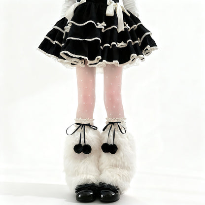 2 Bears - Y2K Faux Fur Leg Warmers Socks leg warmmers 2 bears