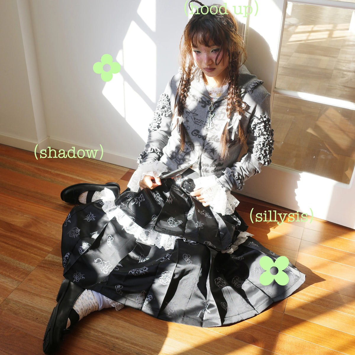 sillysis - Satin Pleated Ruffle Skirt skirt sillysis