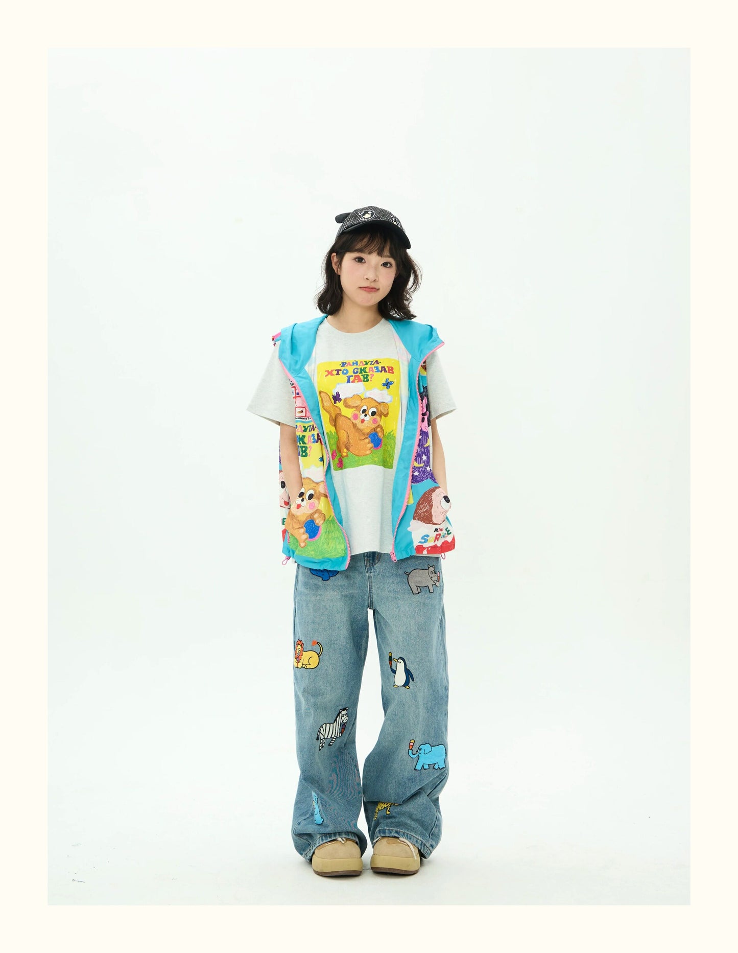 Robootoo - Color Print Zip-Up Hooded Vest vest Robootoo