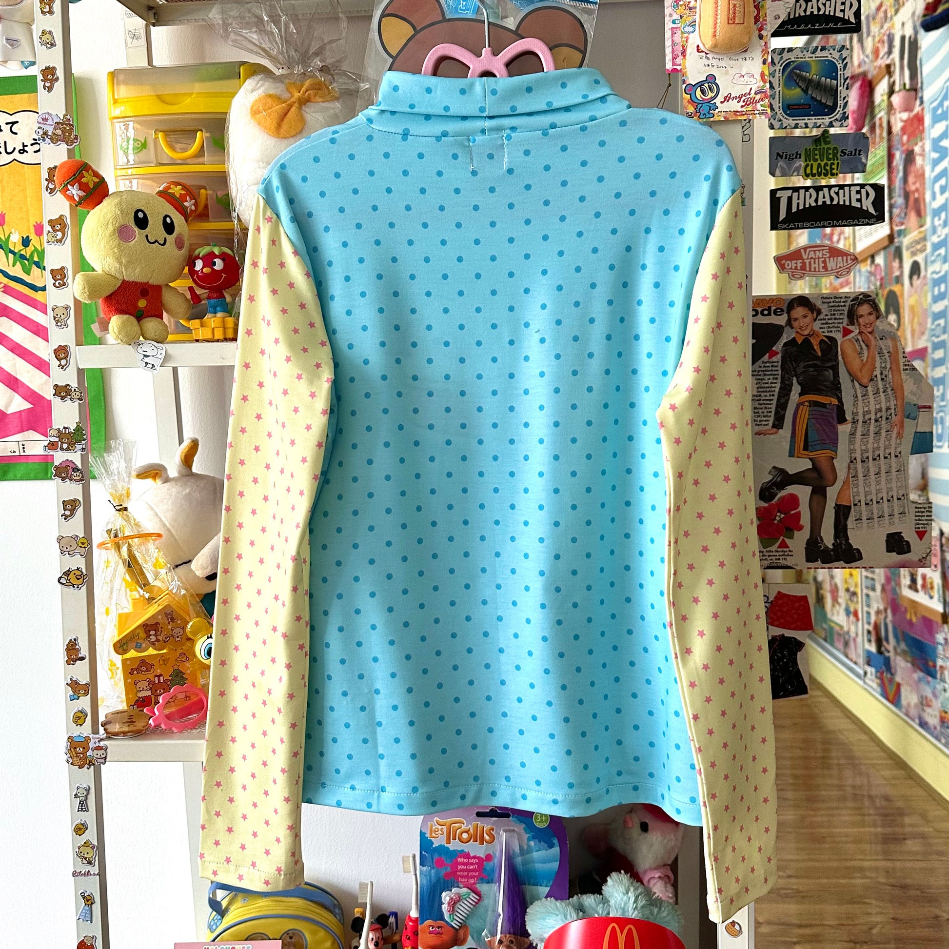 Bodytalk - Kawaii Y2K Star-Sleeve Polka Dot Top sweatshirt bodytalk