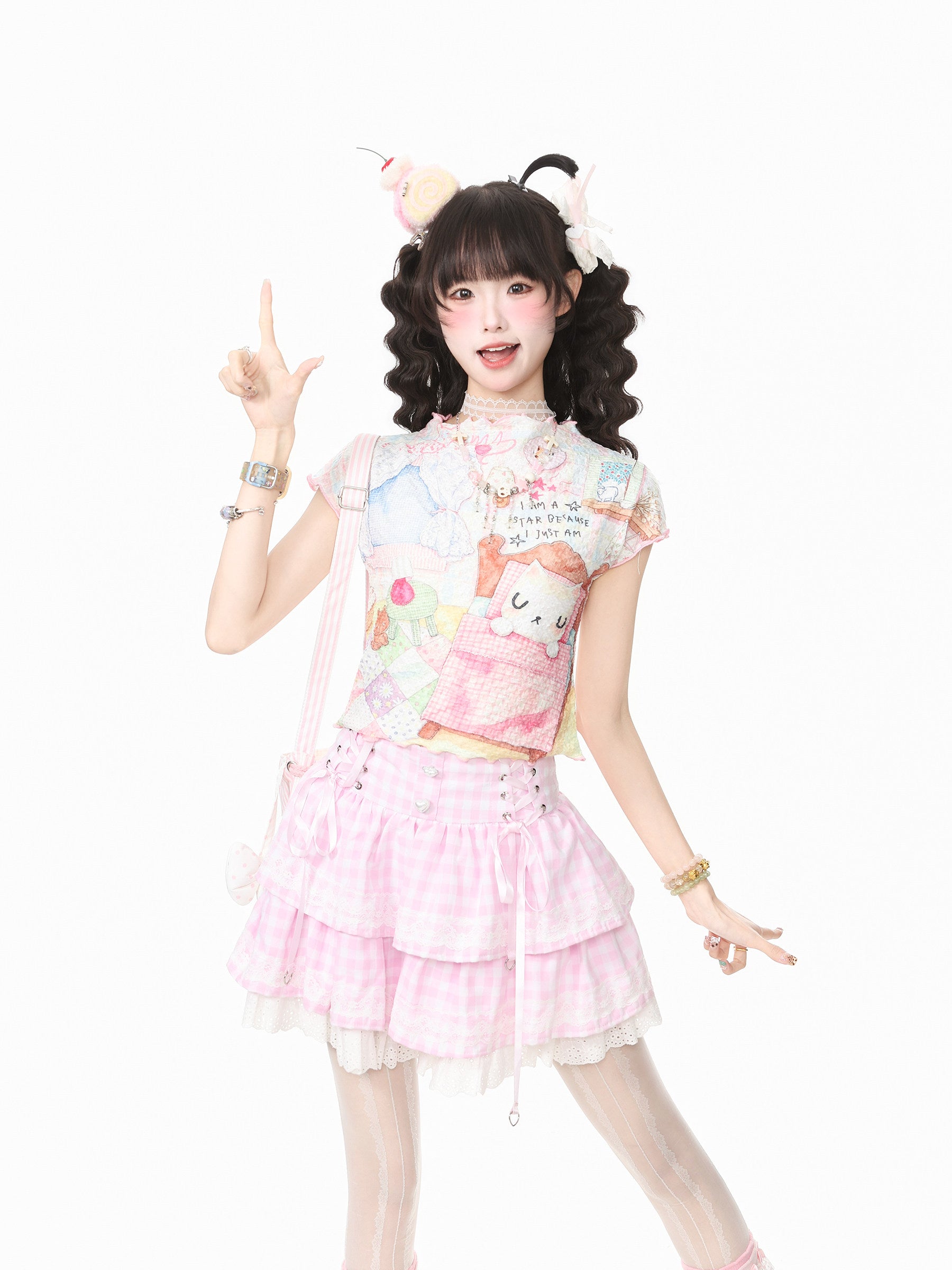 Languid Park - Ruffle Trim Cute Short Sleeve T-Shirt tshirt Languid Park