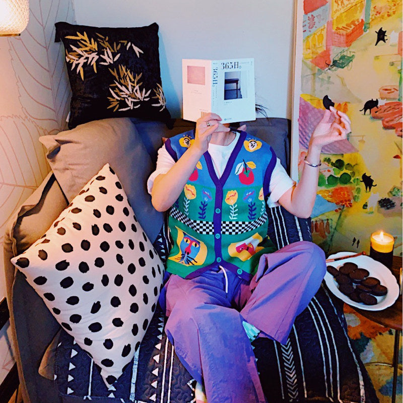 uodycoco – Colorblock Knit Vest Top vest uodycoco