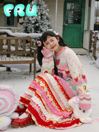 frufru - Kawaii Strawberry Cake Skirt skirt frufru