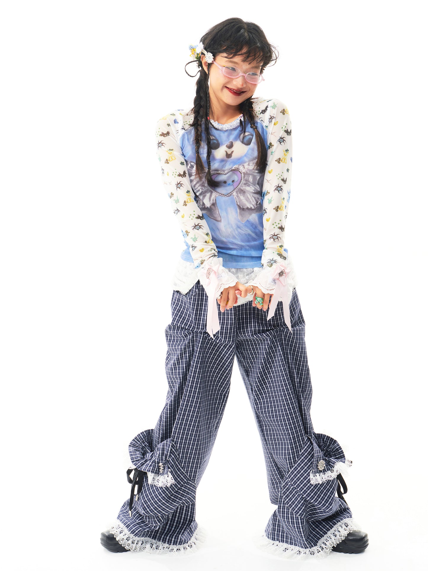 sillysis - Blue Puppy Mesh Top shirt sillysis