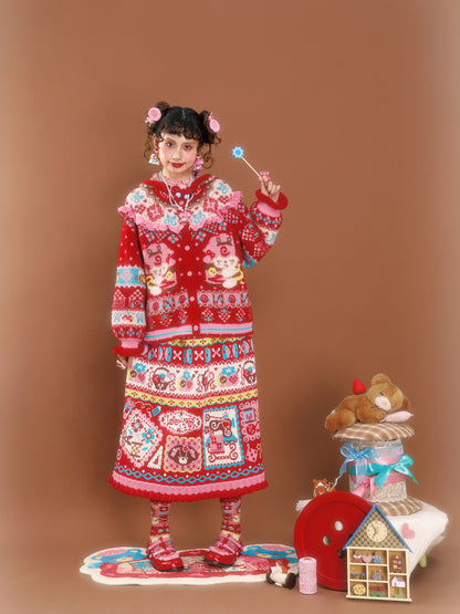 LutraJump - Decora Kei Jacquard Knit Skirt skirt Lutra Jump