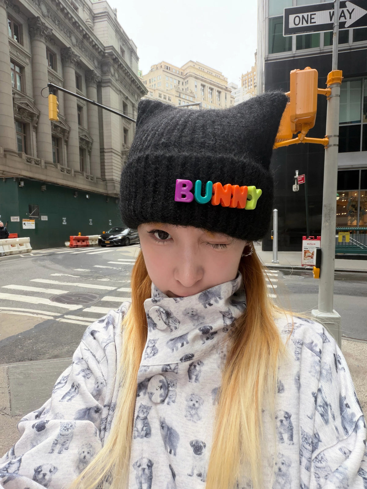 bunnybunnygun - Thick Knit Cat Ear Beanie hat bunnybunnygun