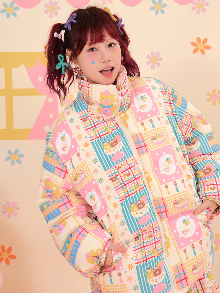 NIKKOU - Kawaii White Duck Down Puffer Coat jacket Nikkou home