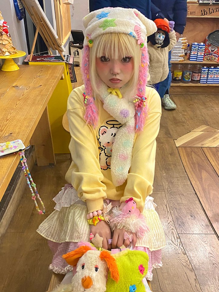 NIHON KIDS - Decora Kei Star Cat Ear Beanie hat NIHON KIDS