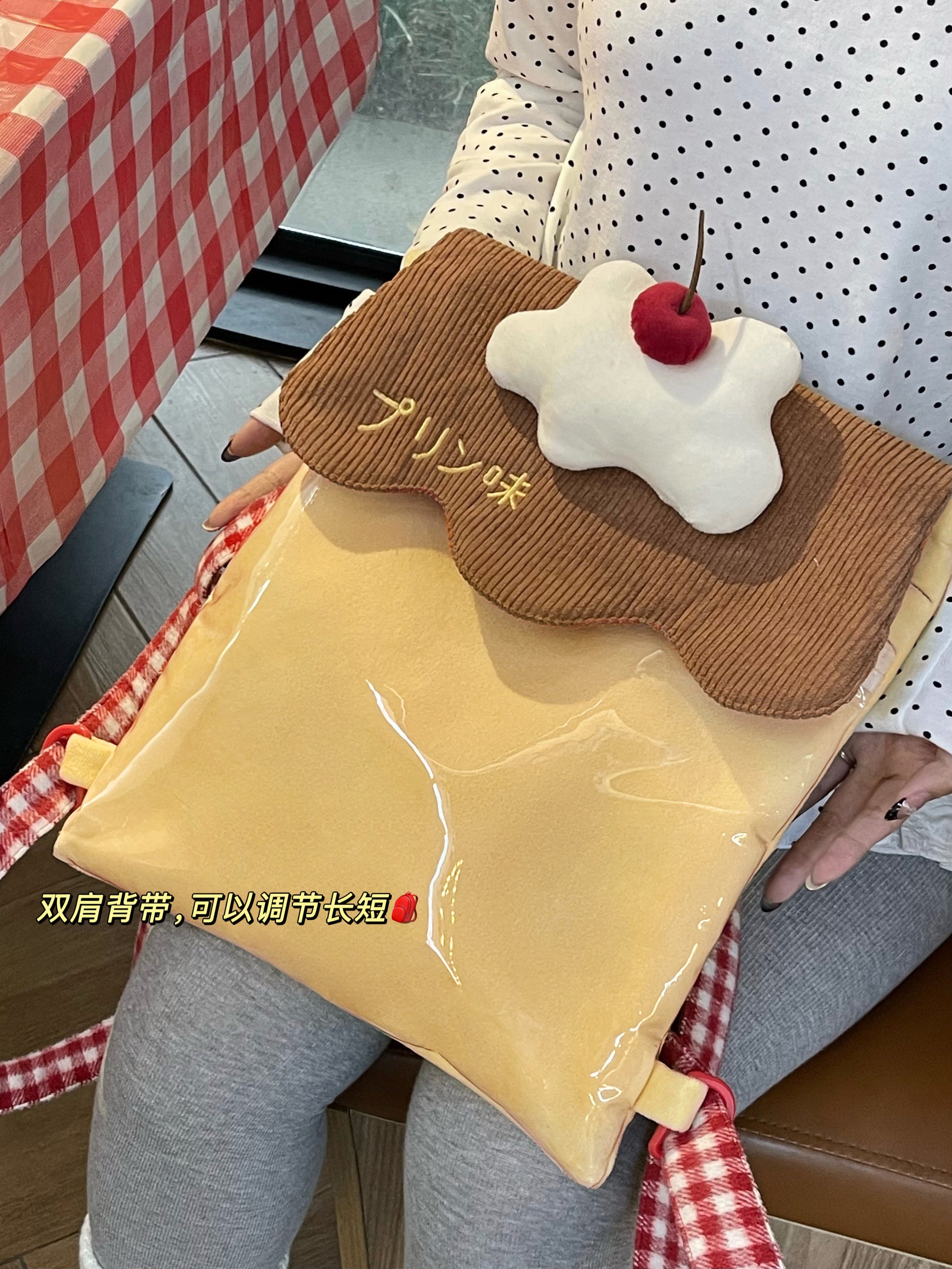 Marshmellow - Pudding Transparent Plush Backpack bag Marshmellow