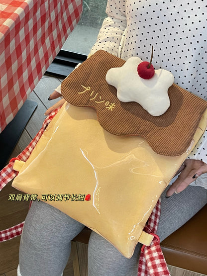 Marshmellow - Pudding Transparent Plush Backpack bag Marshmellow