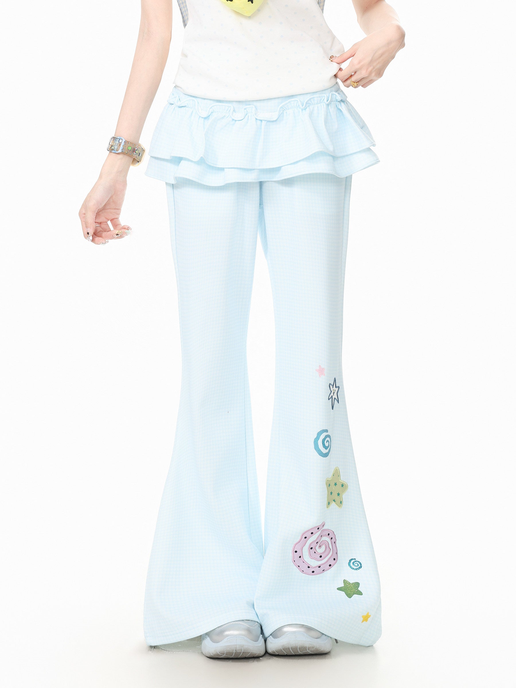 Languid Park - Embroidered High Waist Flare Pants pants Languid Park