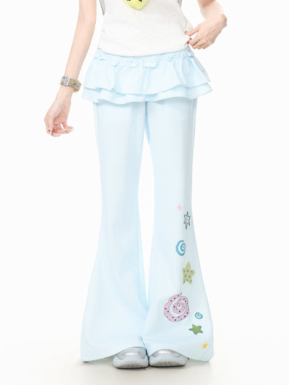 Languid Park - Embroidered High Waist Flare Pants pants Languid Park