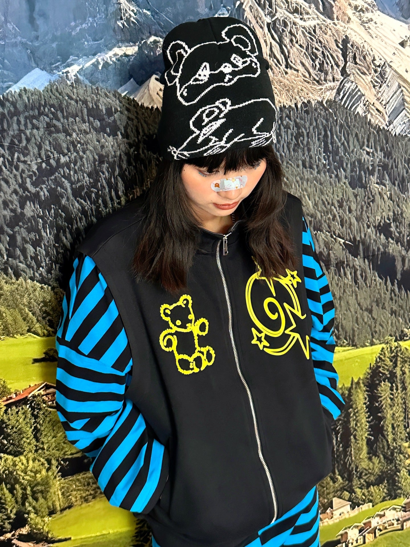 BunnyBunnyGun - Y2K Streetwear Zip Vest Oversize Casual Layering vest bunnybunnygun