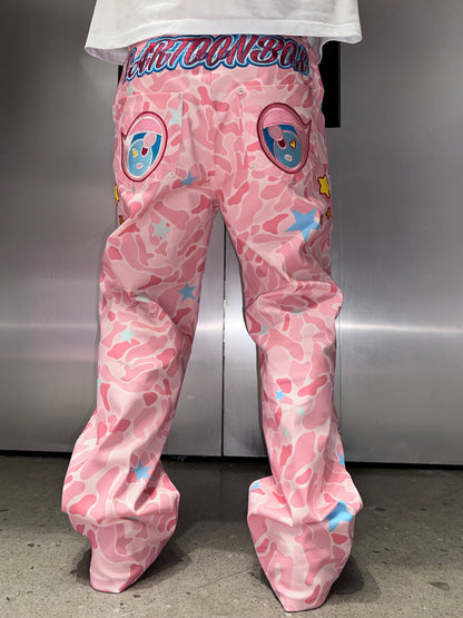Cartoon Box - Pink Camo Bear Jeans pants cartoon box