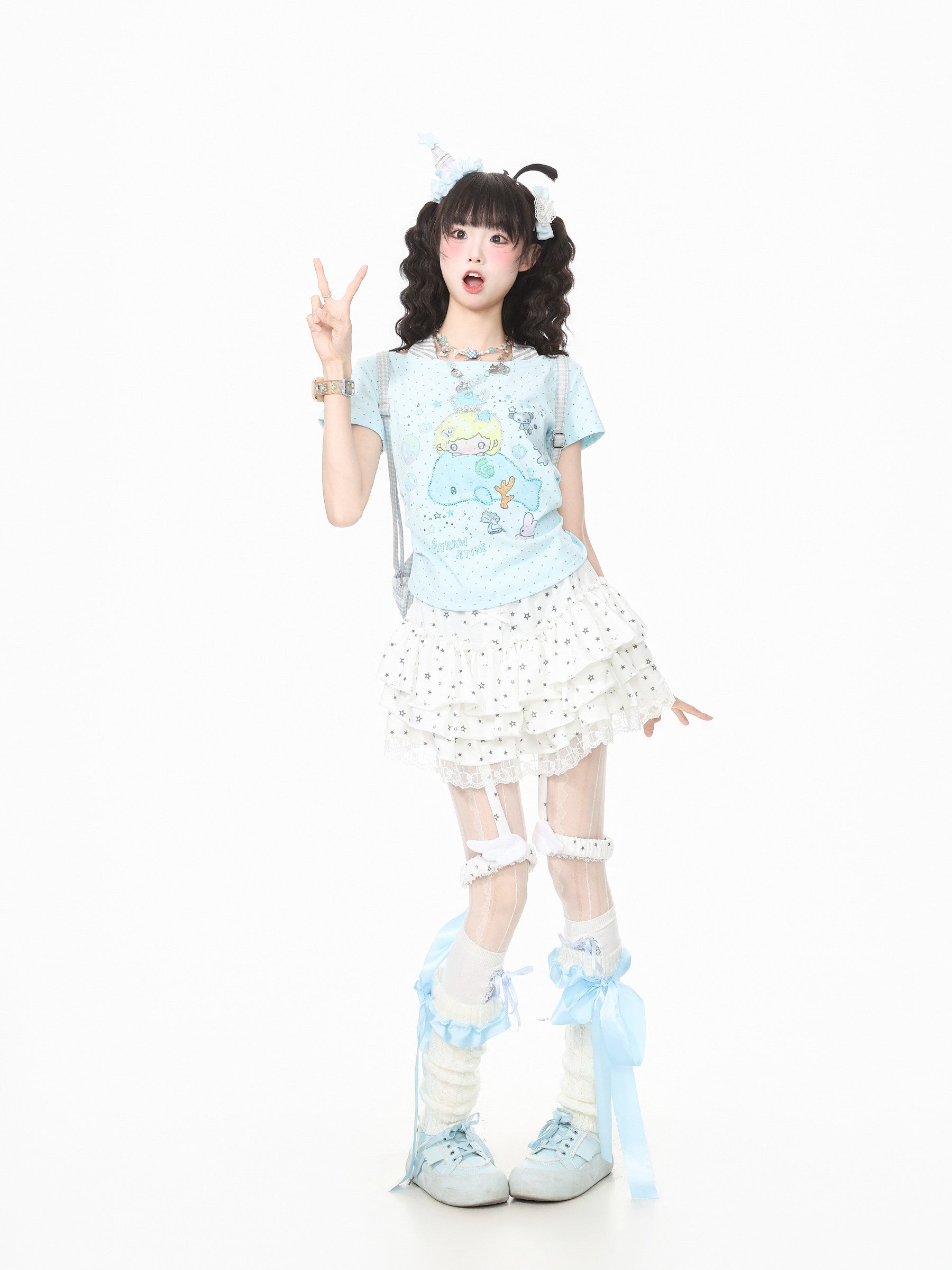 Languid Park - Lace Bow Puffy Mini Skirt skirt Languid Park