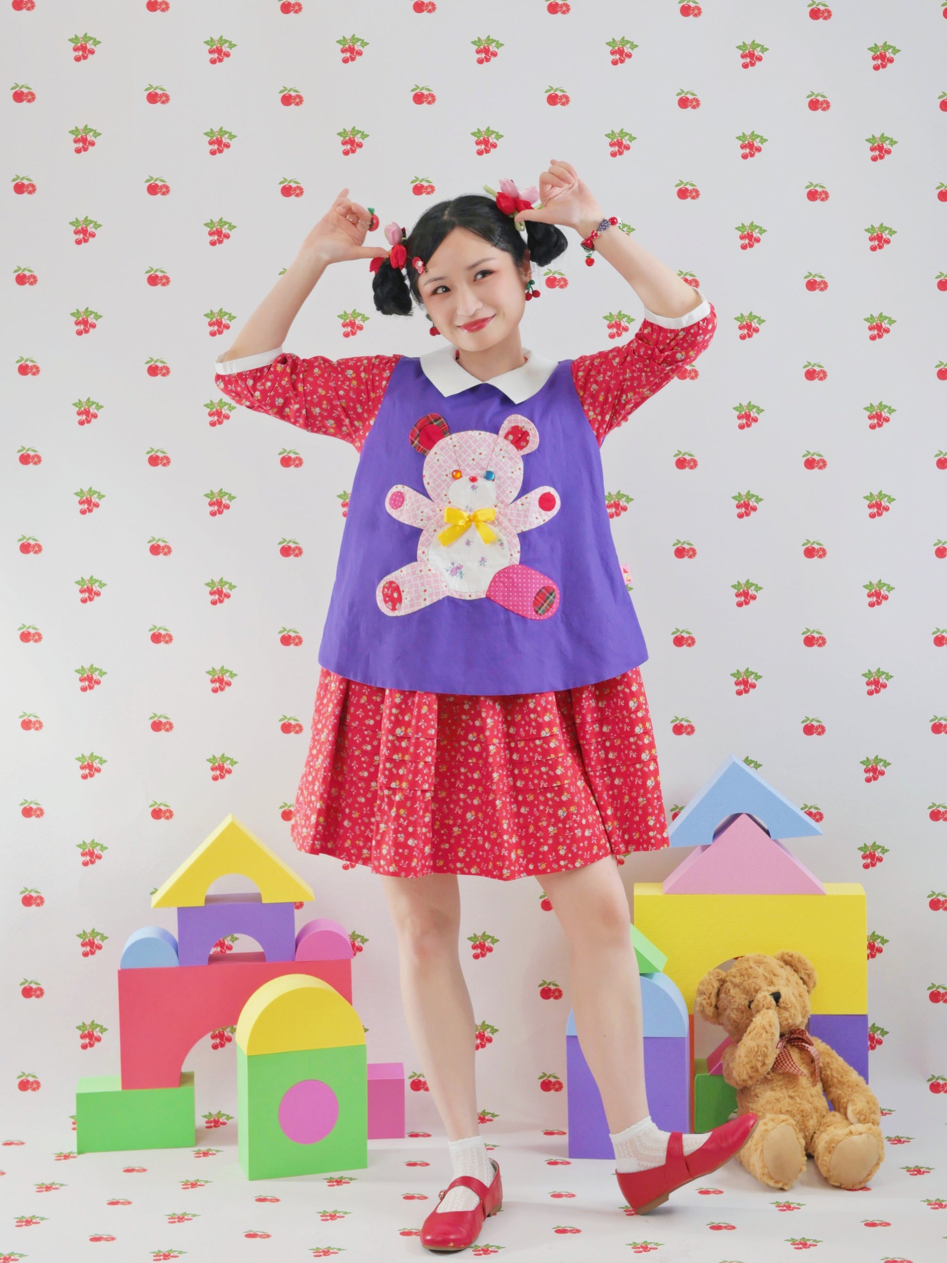 GOODBABY - Purple Patchwork Bear Vest vest goodbaby