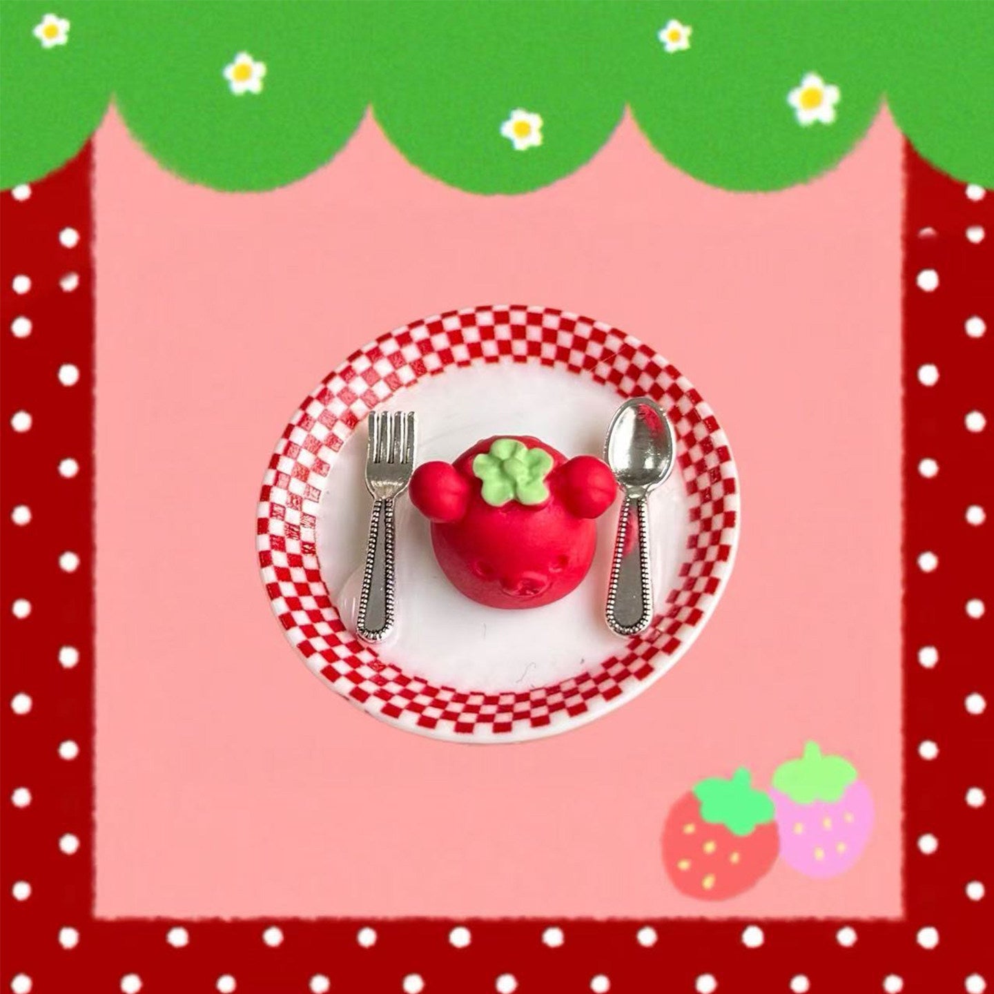 Kawaii Bunny Dessert Toy Ring Clip ring really cute