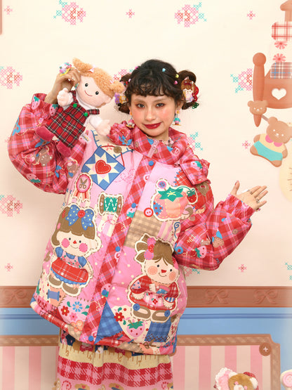 Lutra Jump - Decora Pink Down Hooded Jacket coat Lutra Jump