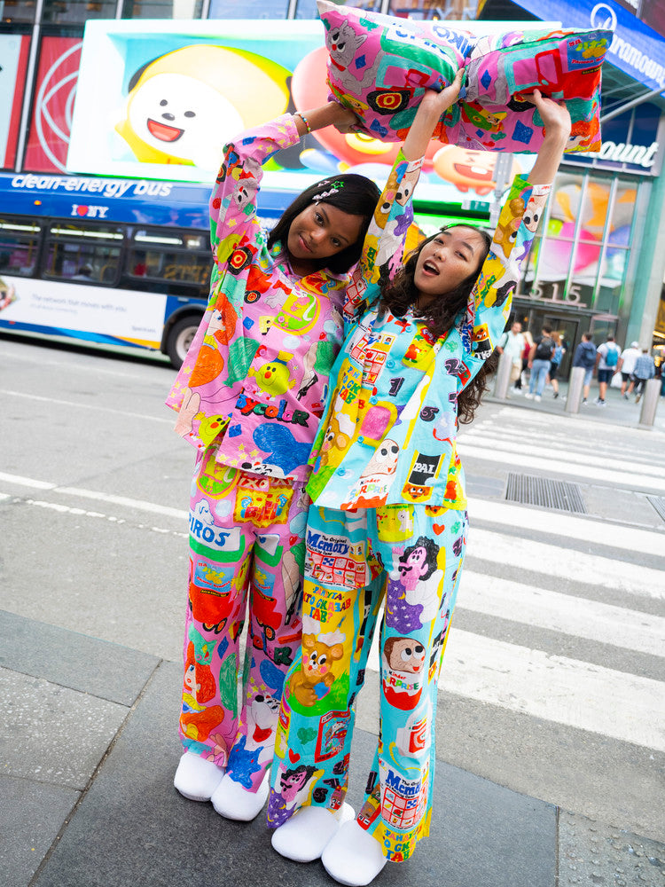 Puffynest - Colorful Doodle Cotton Pajama Set pajama puffynest