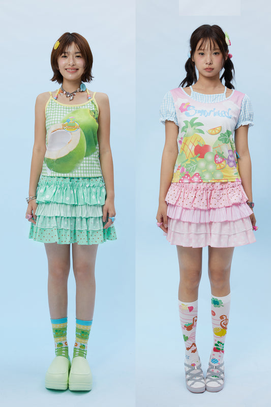 Frufru - Polka Dot Cake Skirt | Cute Girlcore Ruffle Aesthetic Skirt skirt frufru