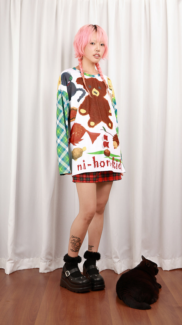 NIHONKIDS - Kidcore Retro Teddy Harajuku Tee shirt NIHON KIDS